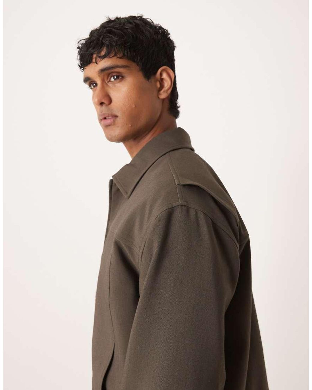 ASOS Brown Smart Harrington Jacket for men