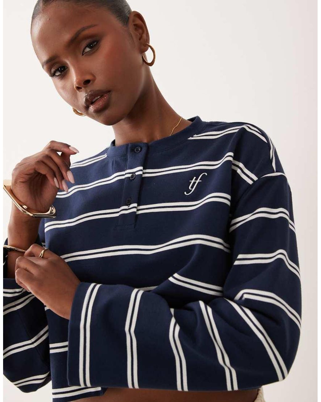 The Frolic Blue Exclusive Cotton Rich Long Sleeve Button Down Top