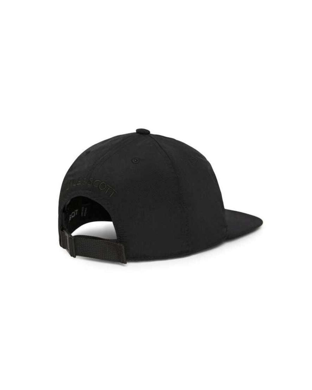 Lyle & Scott Black Headwear Crinkle Nylon Cap for men