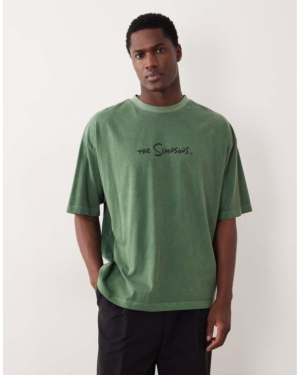 ASOS Green Unisex Oversized T-shirt With Simpsons Print for men
