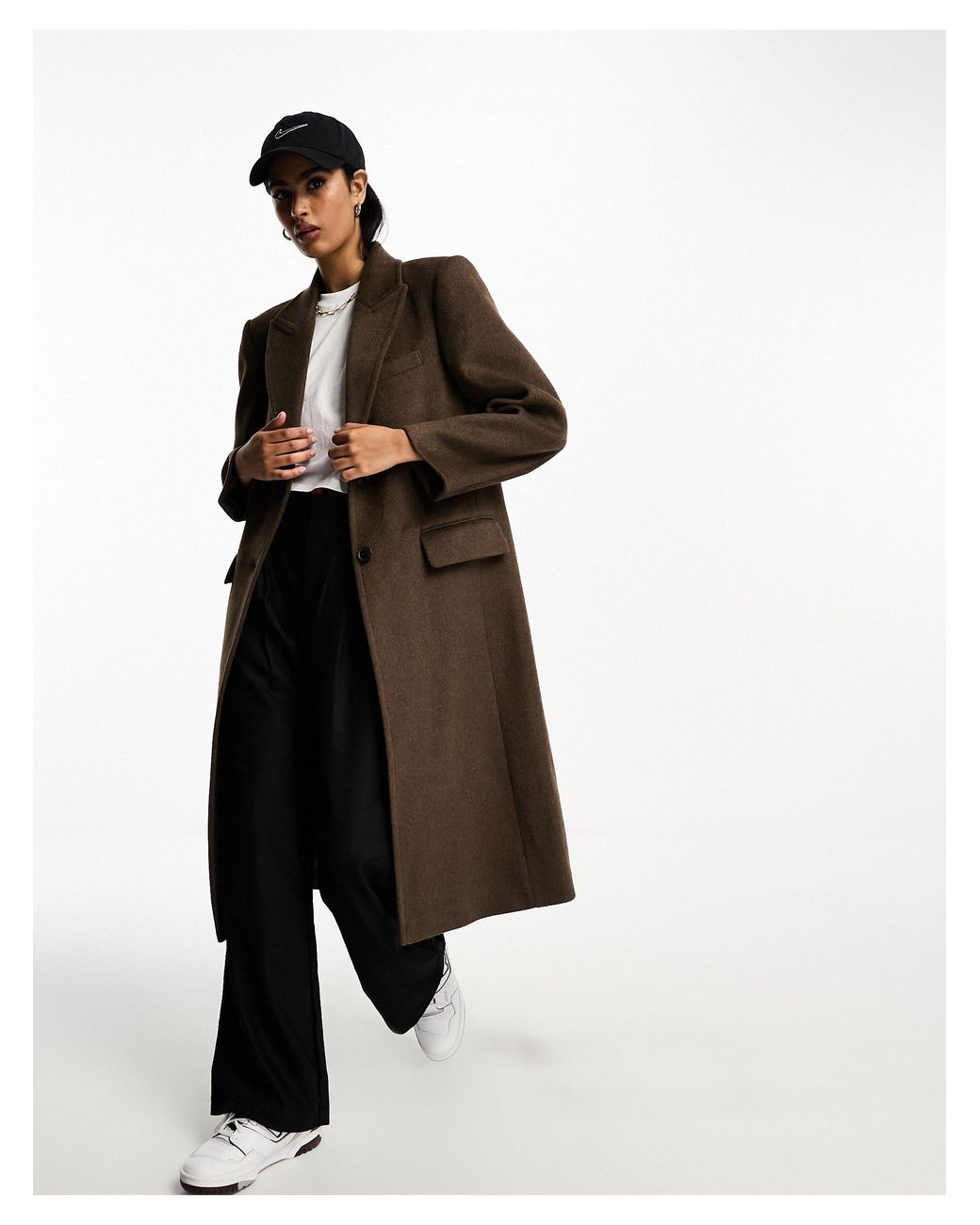 Stradivarius double button 2025 longline coat