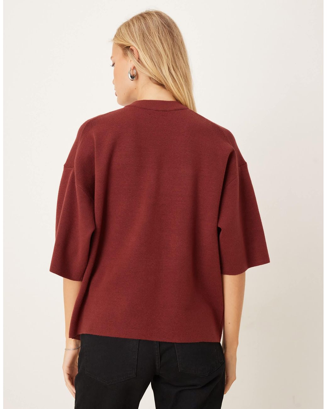 ASOS Red – strukturiertes oversize-t-shirt aus strick