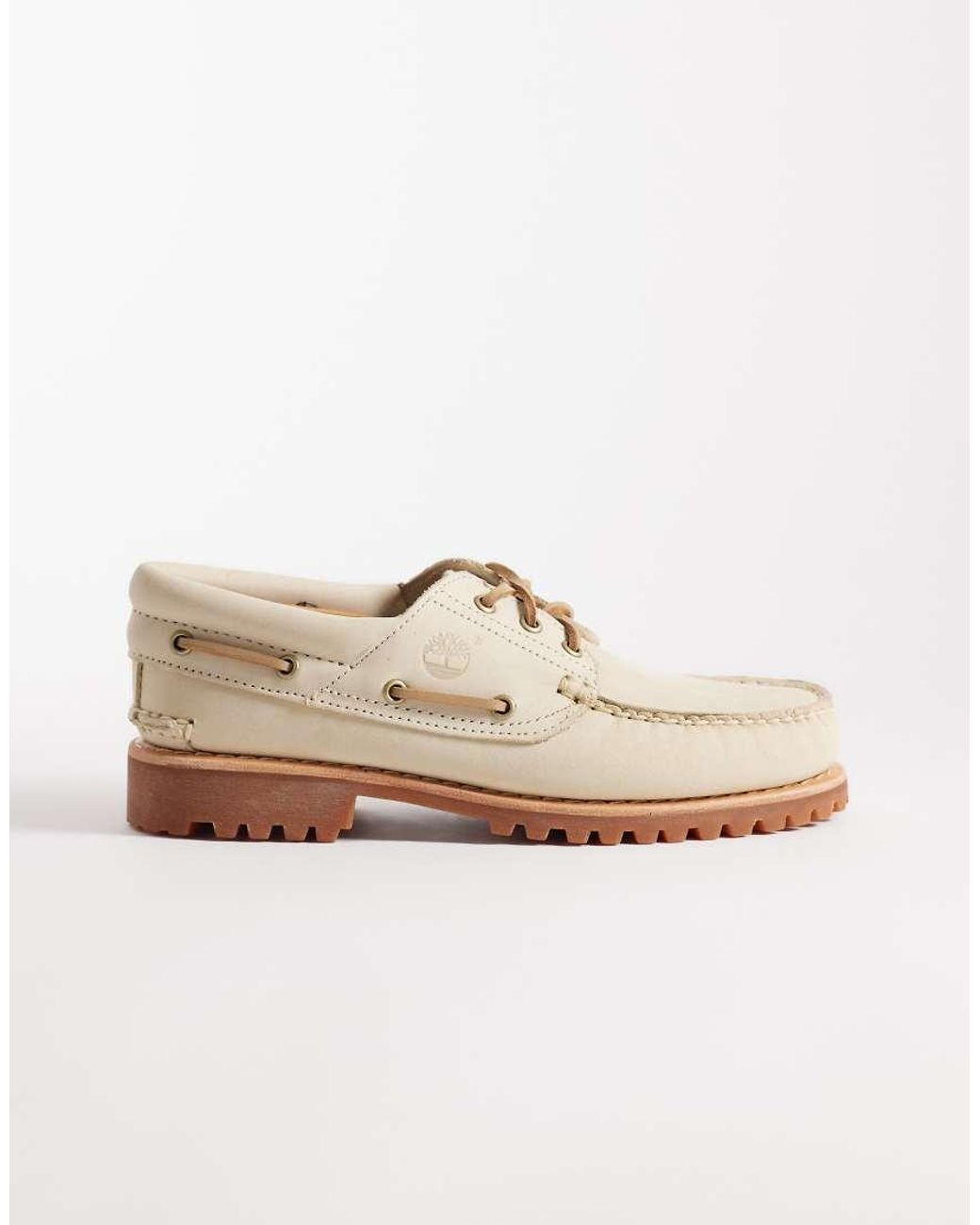 Timberland White Authentic 3 Eye Boat Shoe for men