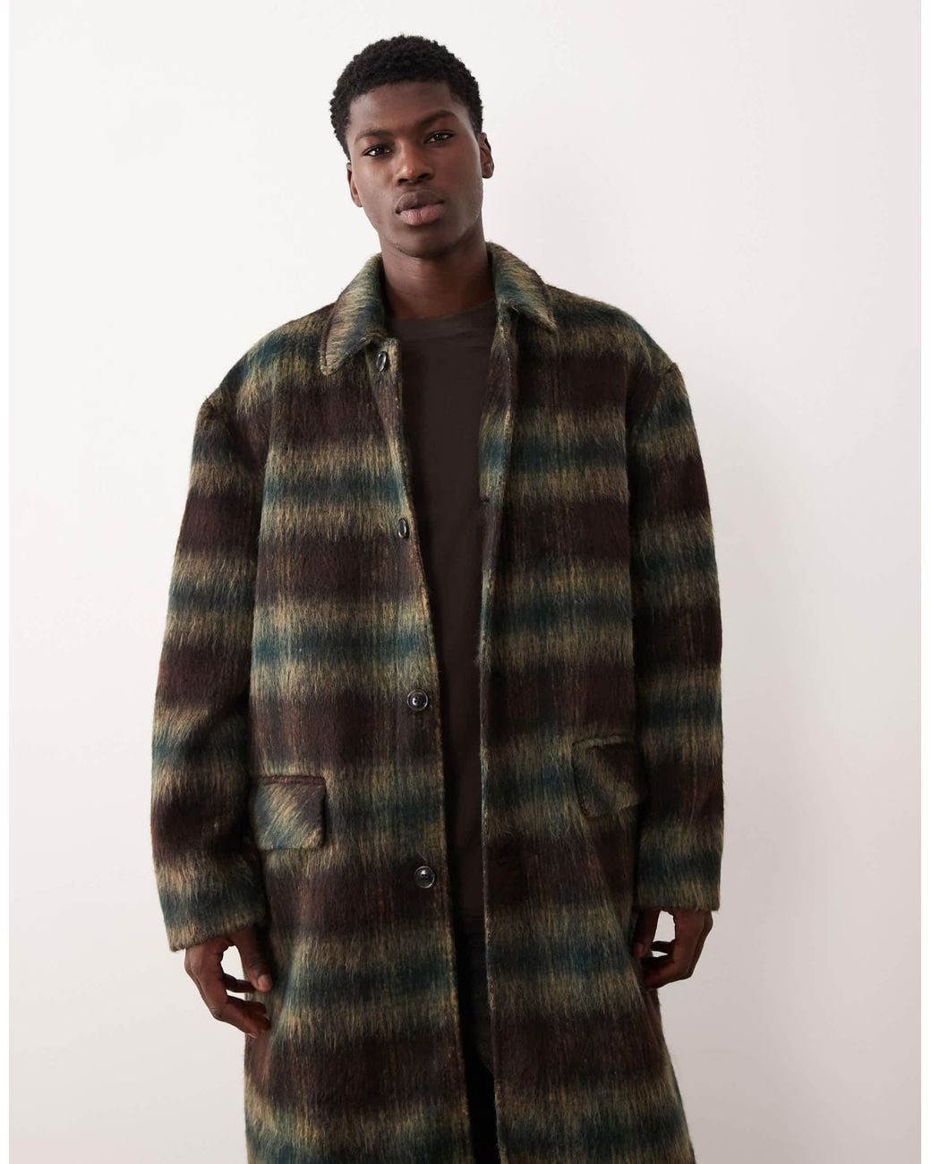 ASOS Black Wool Look Oversized Coat for men