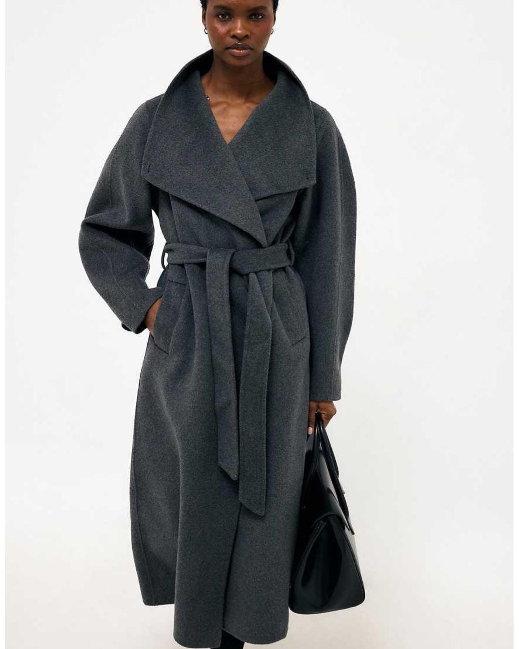 NA-KD Blue High Neck Double Faced Coat