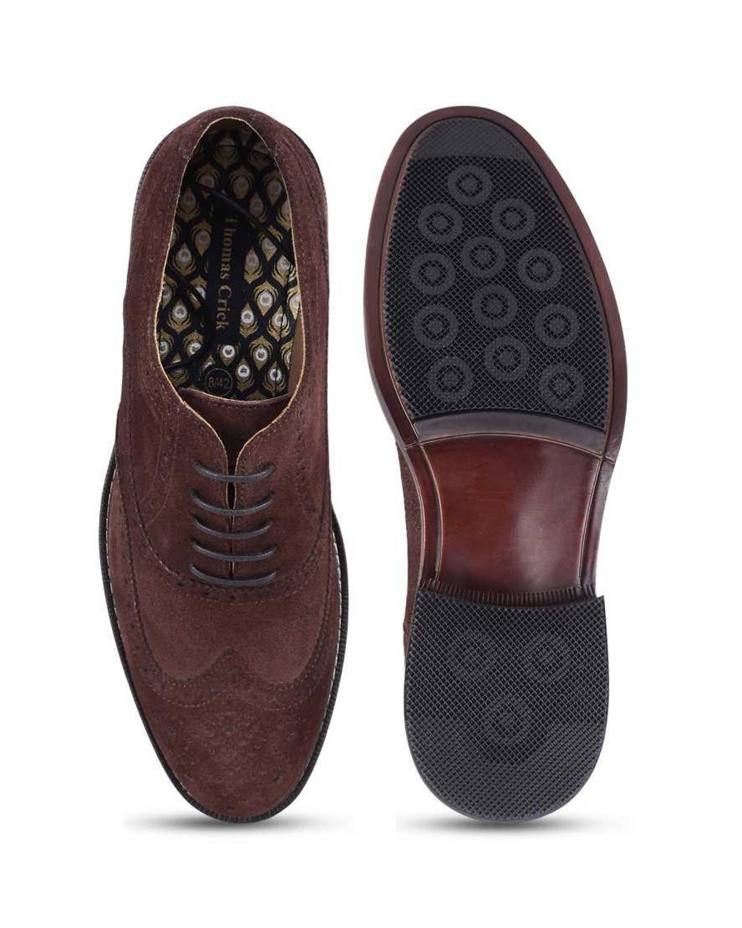 Thomas Crick Brown Waldew' Suedeleather Oxford Formal Lace-Up Shoes for men