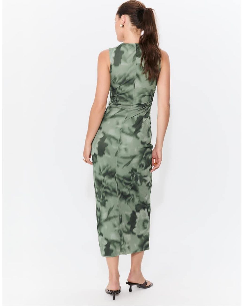 stradivarius green floral dress Printed Tulle Midi in BRAND-MIRACOLOS BY RUCHI