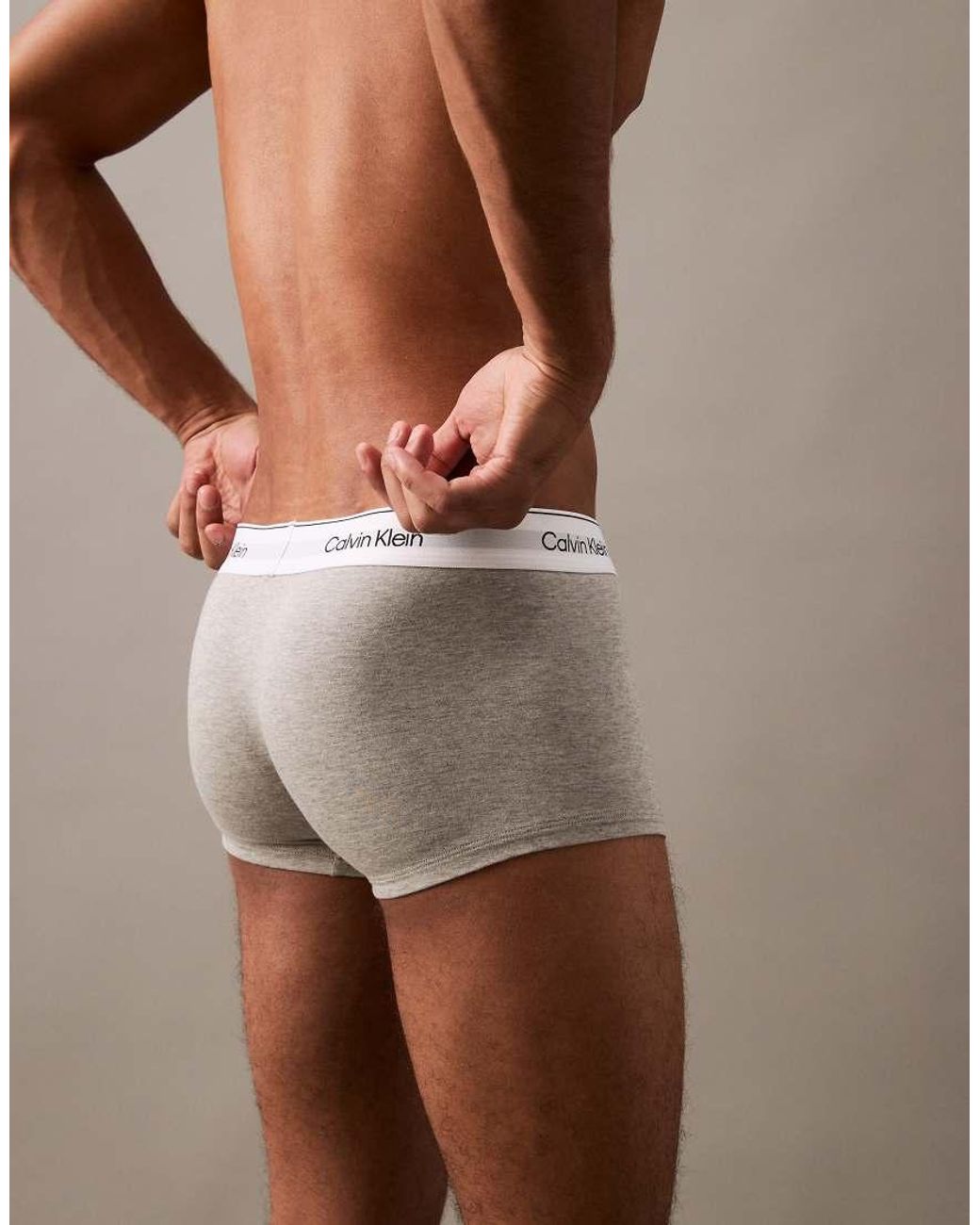 Calvin Klein White Icon Cotton Stretch 3 Pack Low Rise Trunk for men