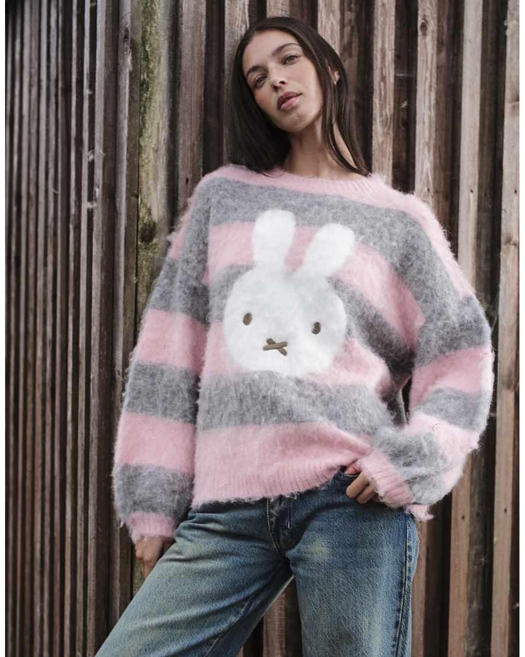 Daisy Street Brown X Miffy Oversized Fluffy Sweater