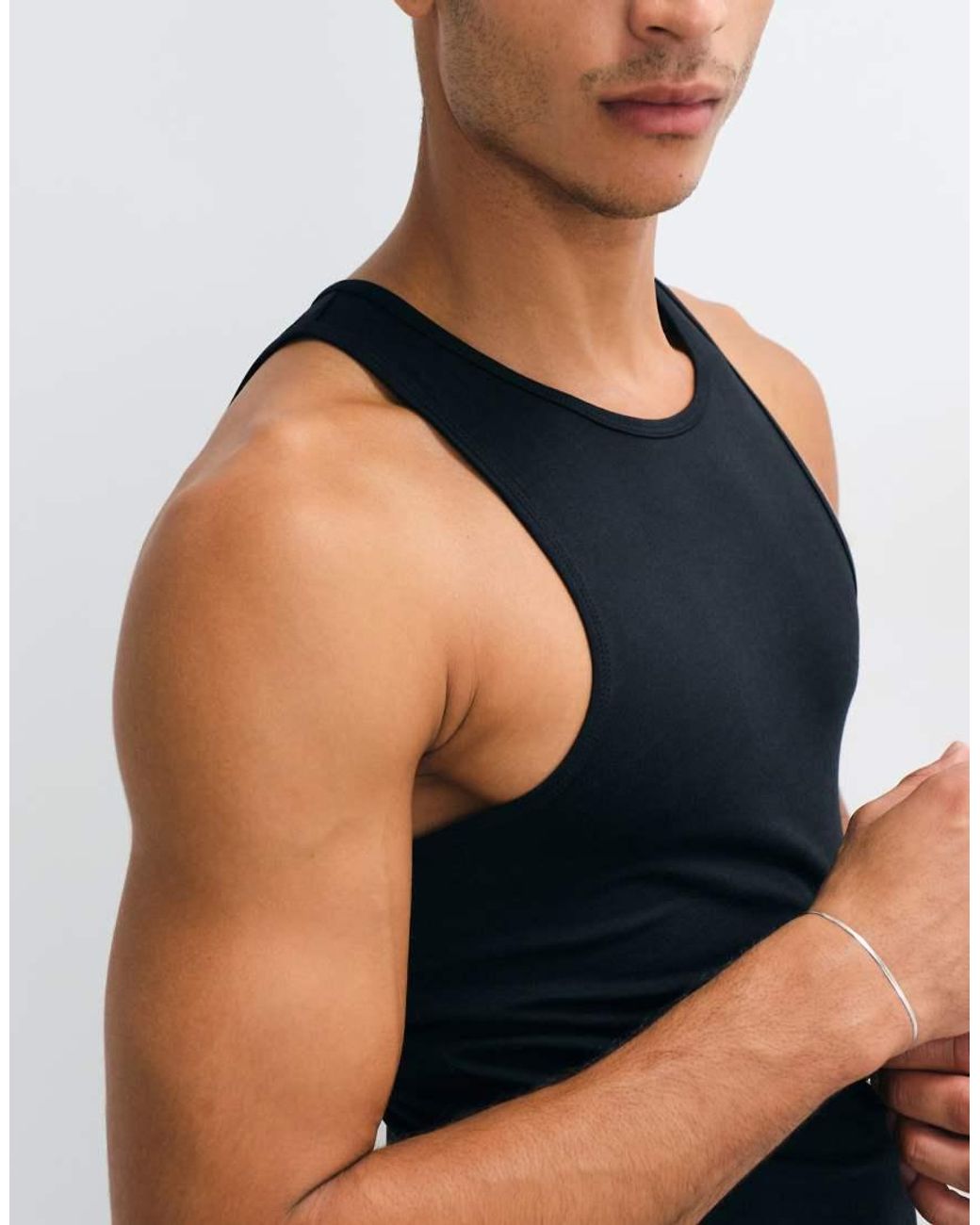ASOS Blue Essentials Muscle Fit Vest for men