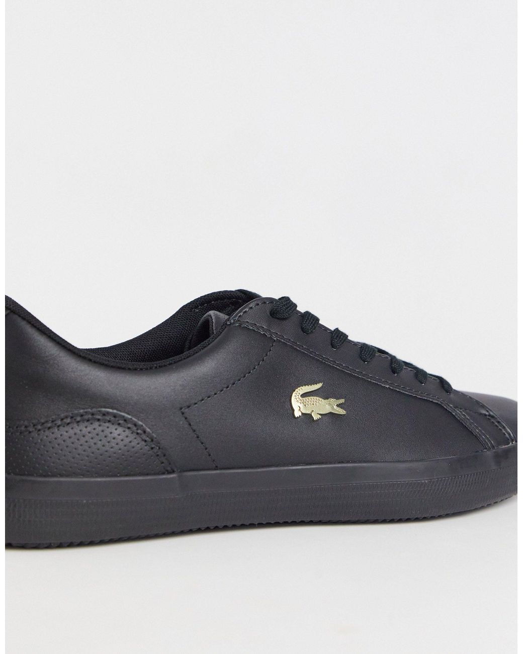 Bytte hele Anholdelse Lacoste Lerond Gold Croc Trainers in Black for Men | Lyst