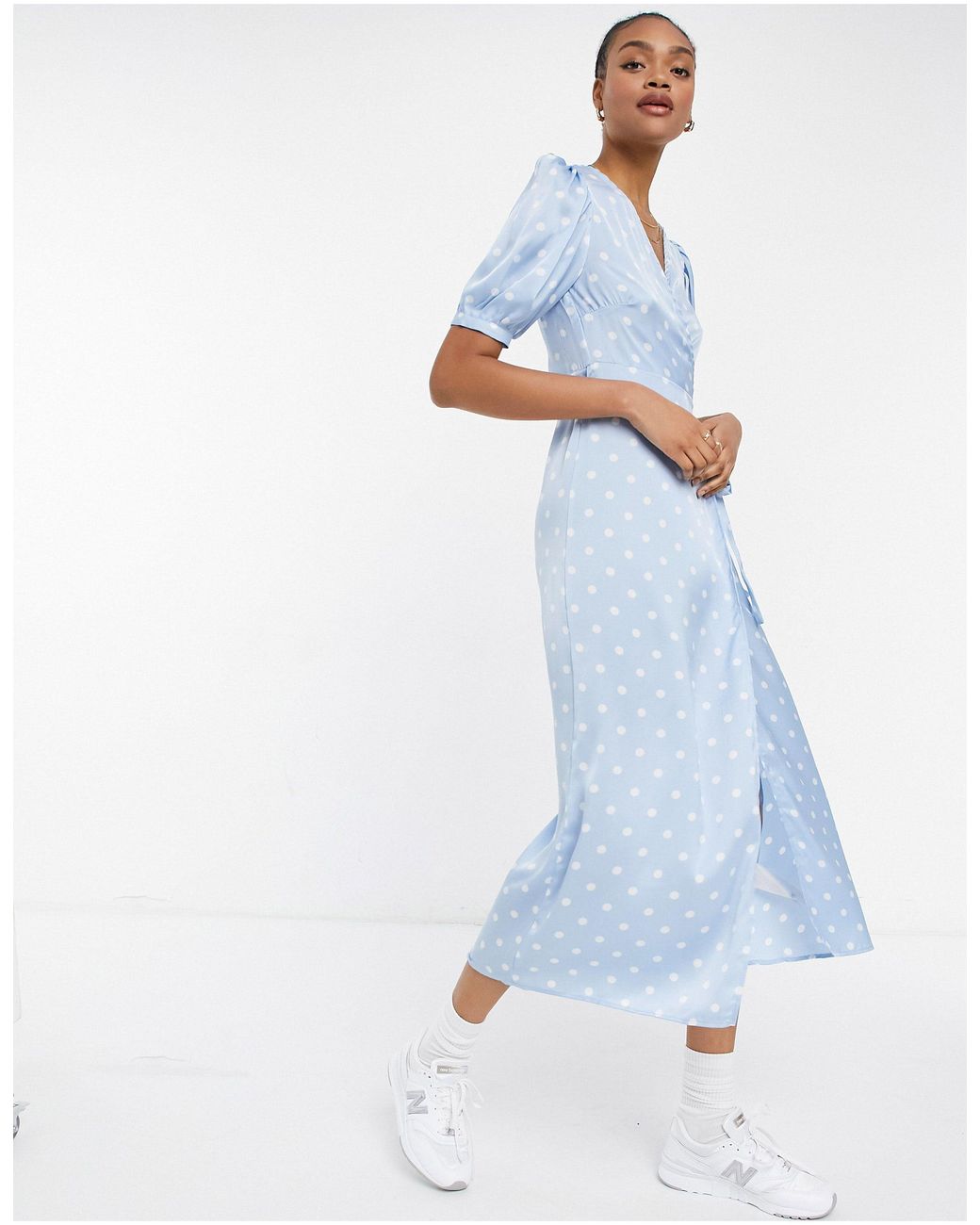 Vila Midi Wrap Dress With Balloon 