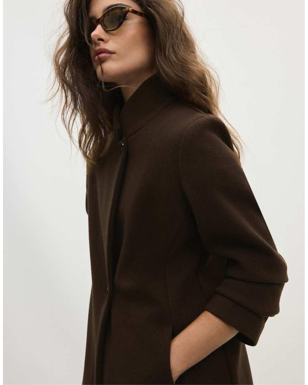 Stradivarius Brown Basic Soft-touch Coat