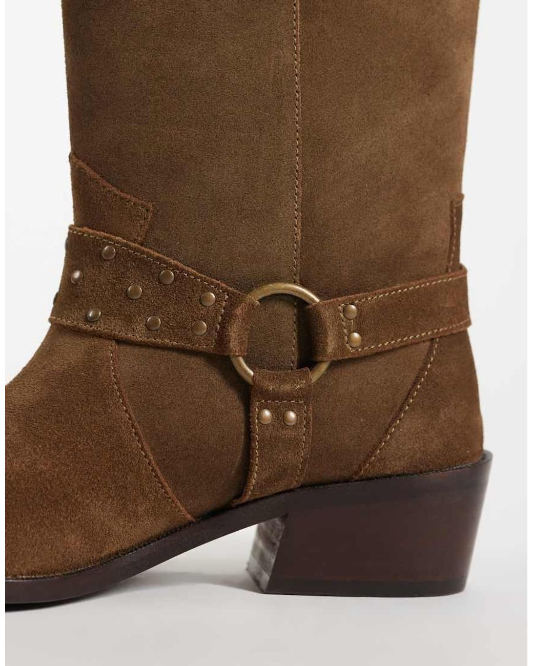 Mango Brown Teen 100% Leather Western Boot