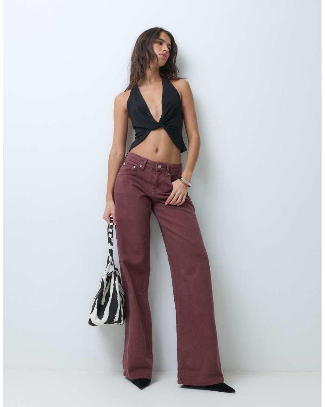 Collusion Blue Halter Twist Front Top