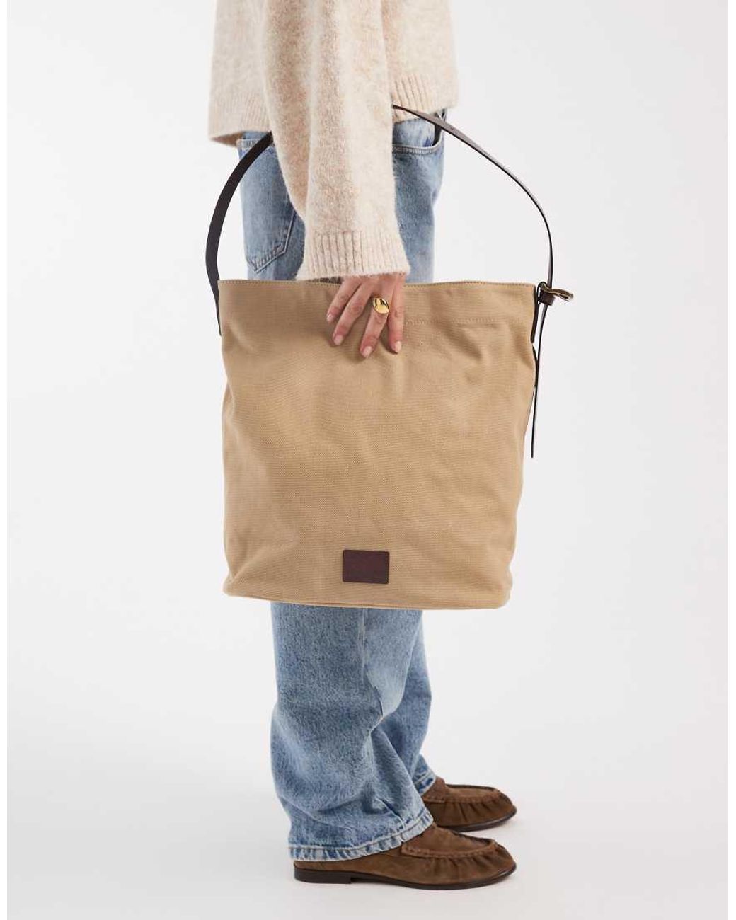 Levi's Natural Denim Shoulder Bucket Bag