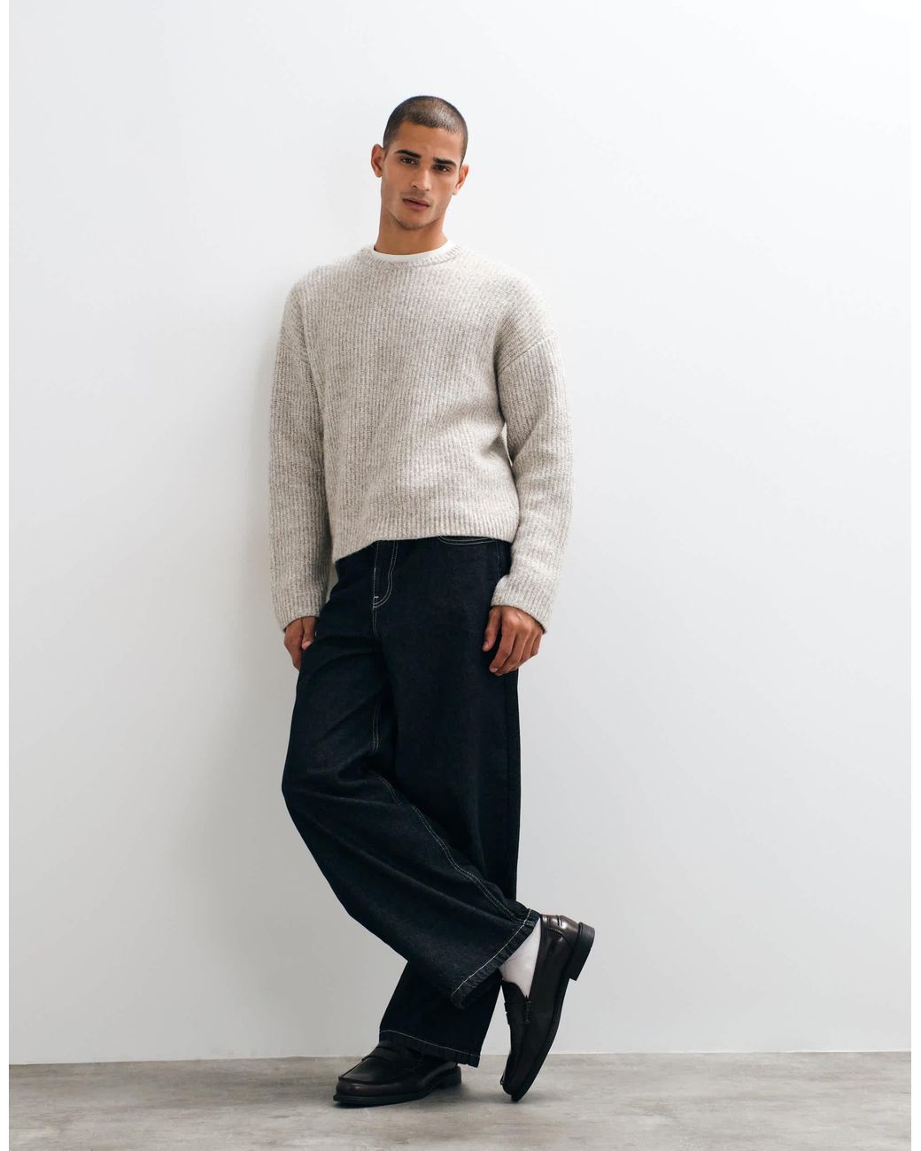 Weekday Grob gestrickter pullover in White für Herren