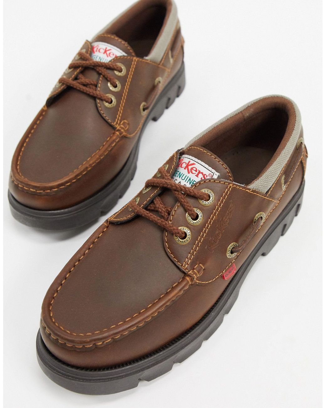 Kickers Lennon Boat Shoes in Brown for Men | Lyst