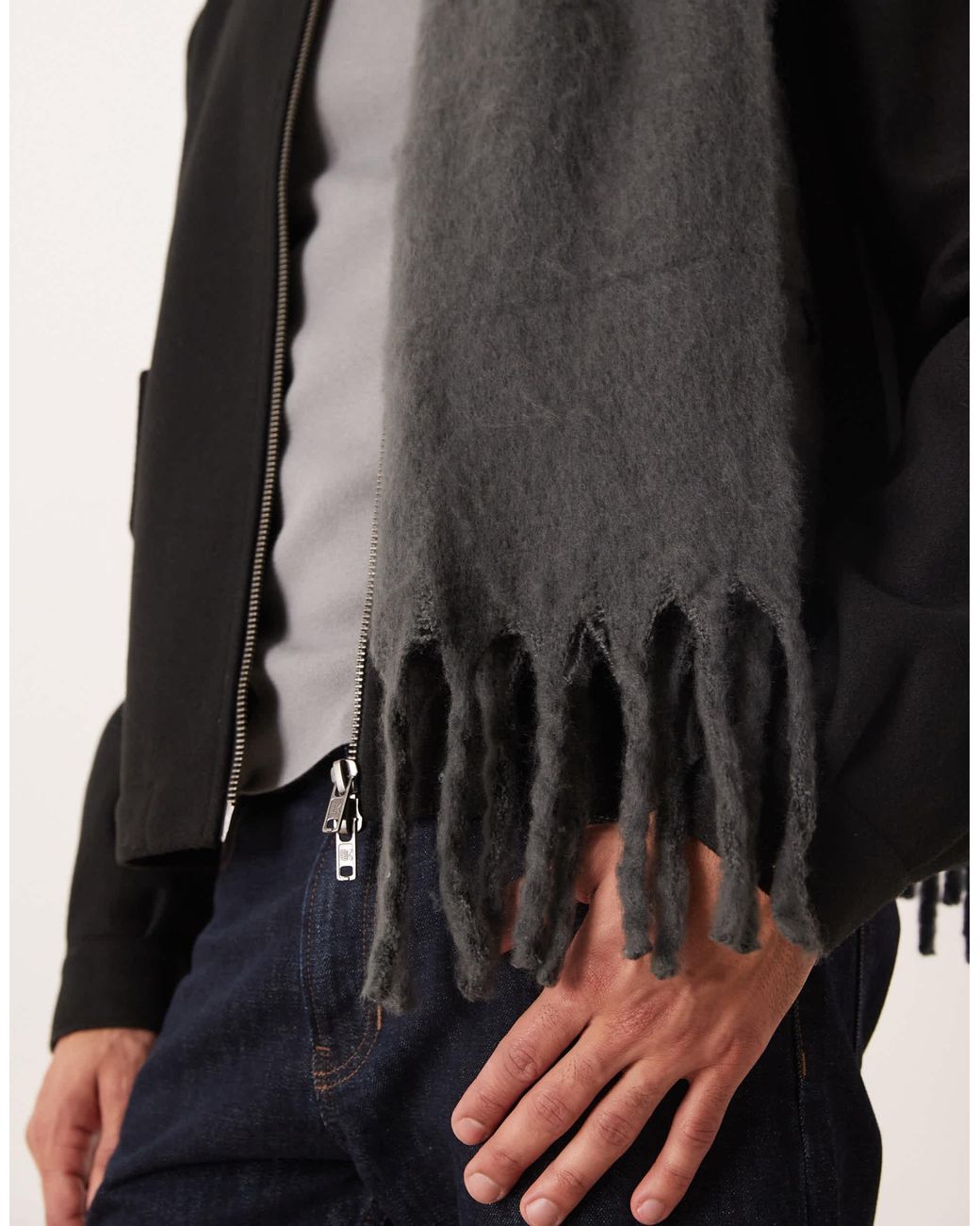 ASOS – gewebter schal in Gray für Herren