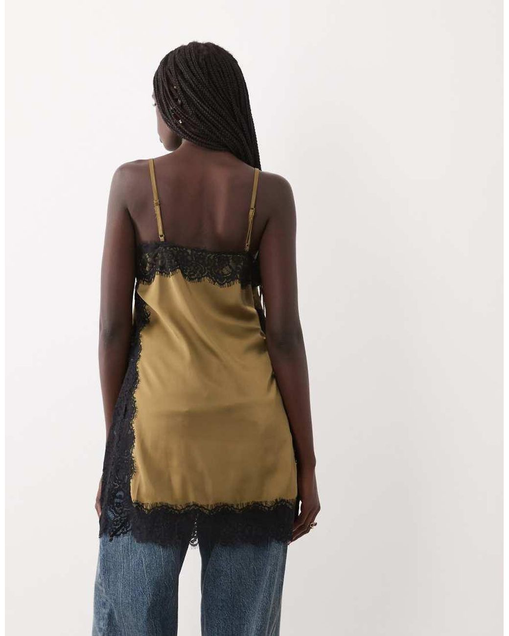Jdy Natural Lace Details Satin Cami Top