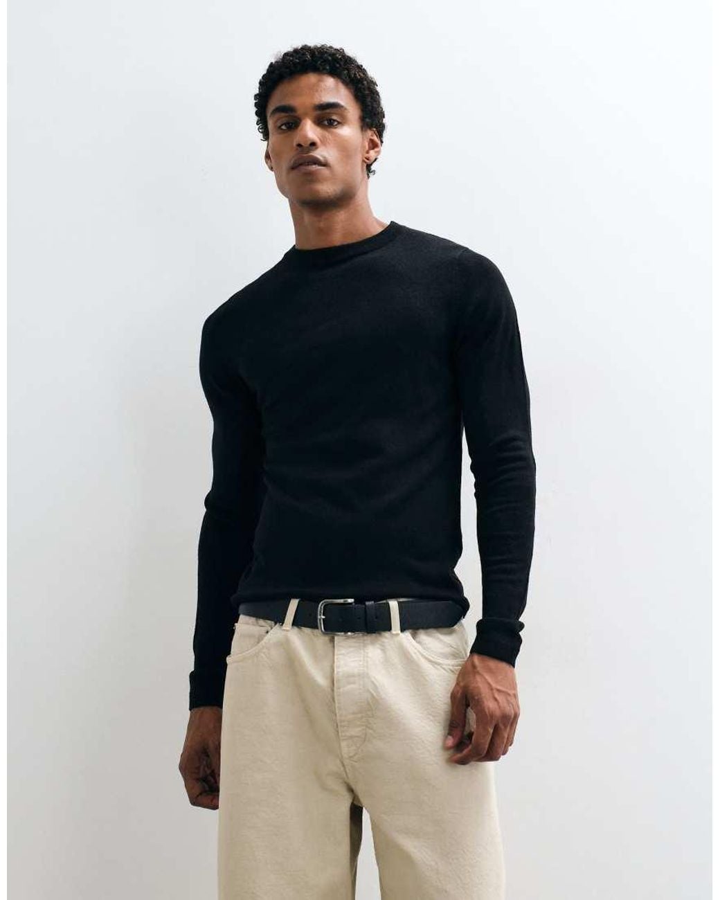 Collusion Blue Slim Knit Sweater for men