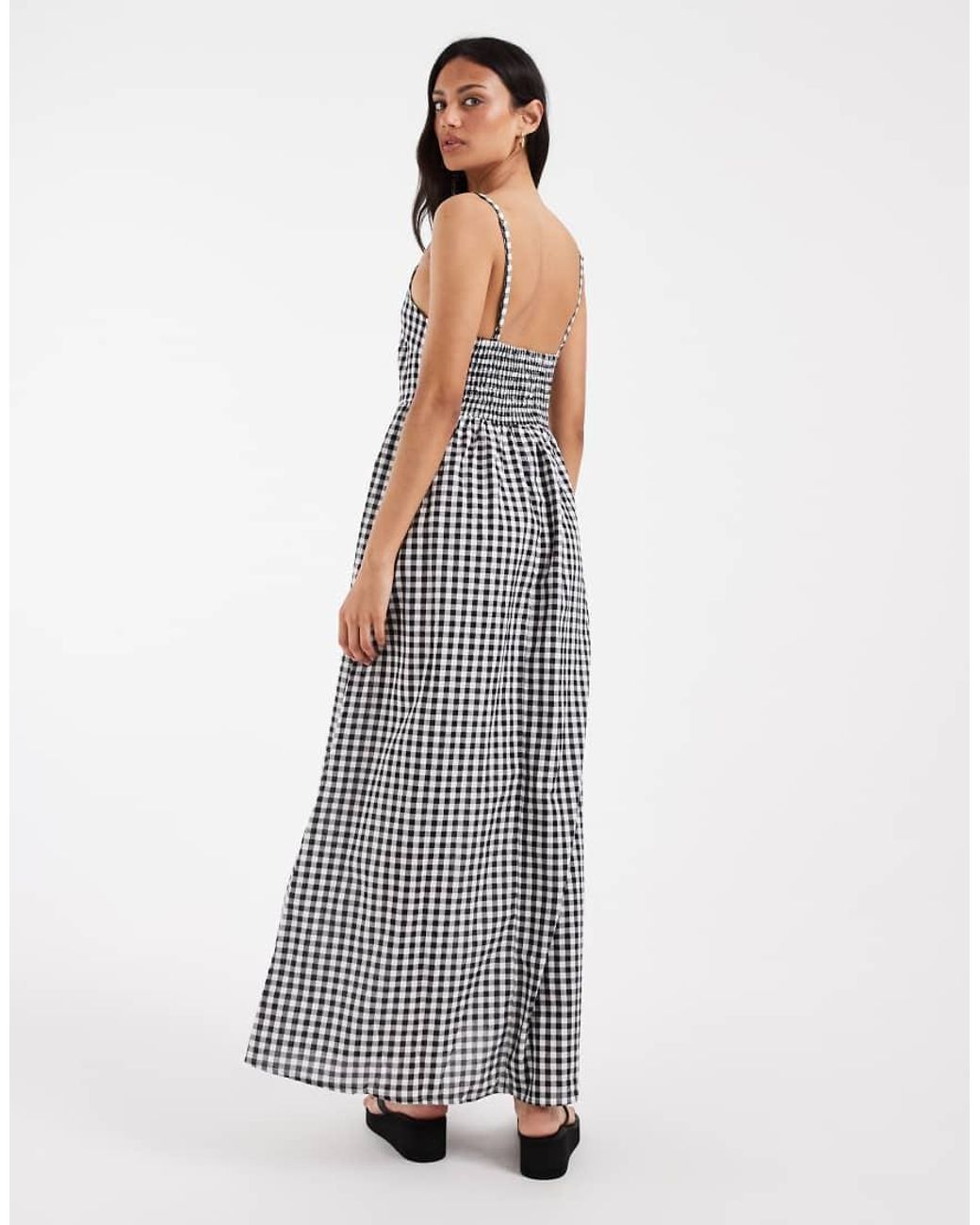 Pieces White Seersucker Cami Maxi Dress
