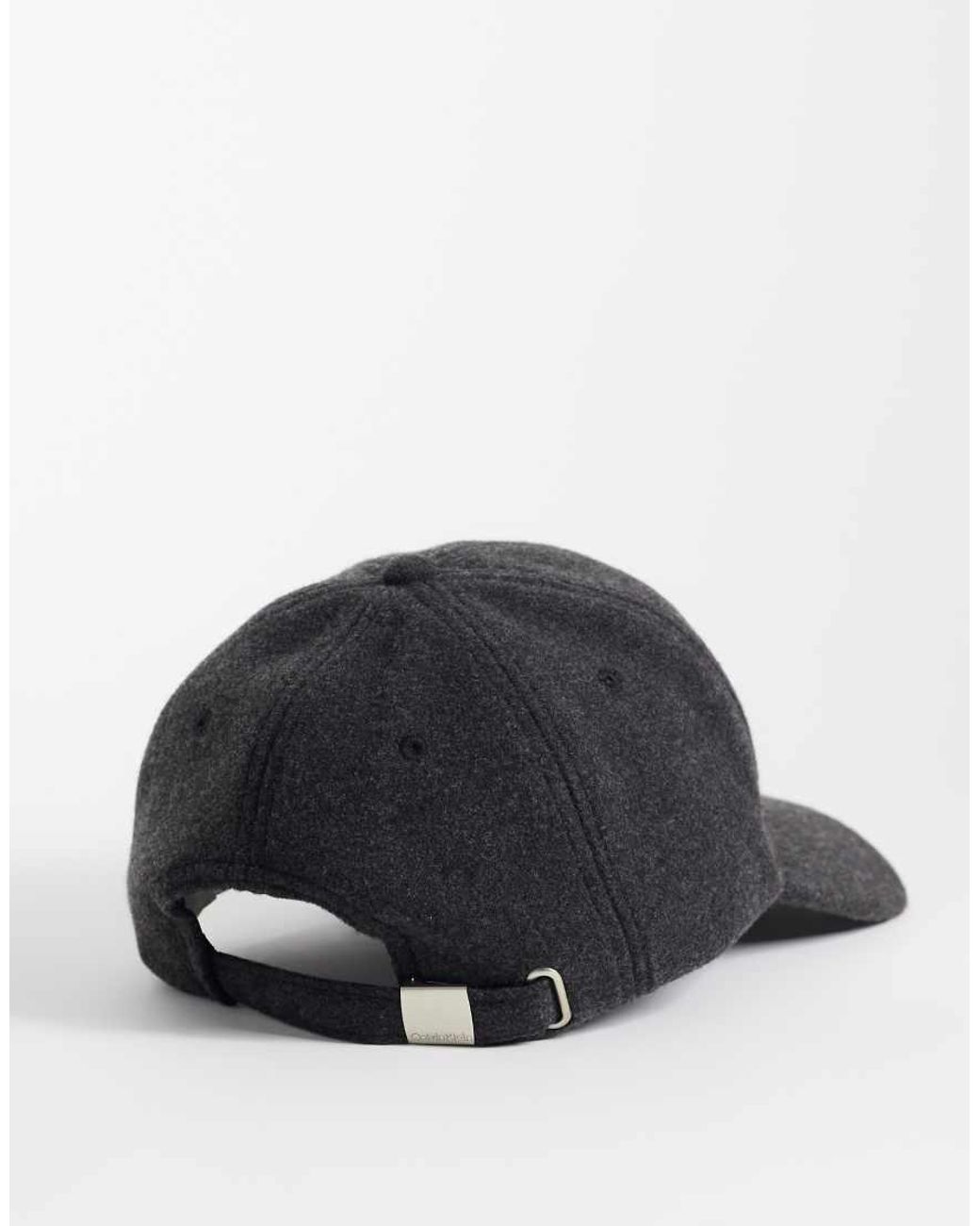 Calvin Klein Black Felt Cap With Embroidered Logo for men