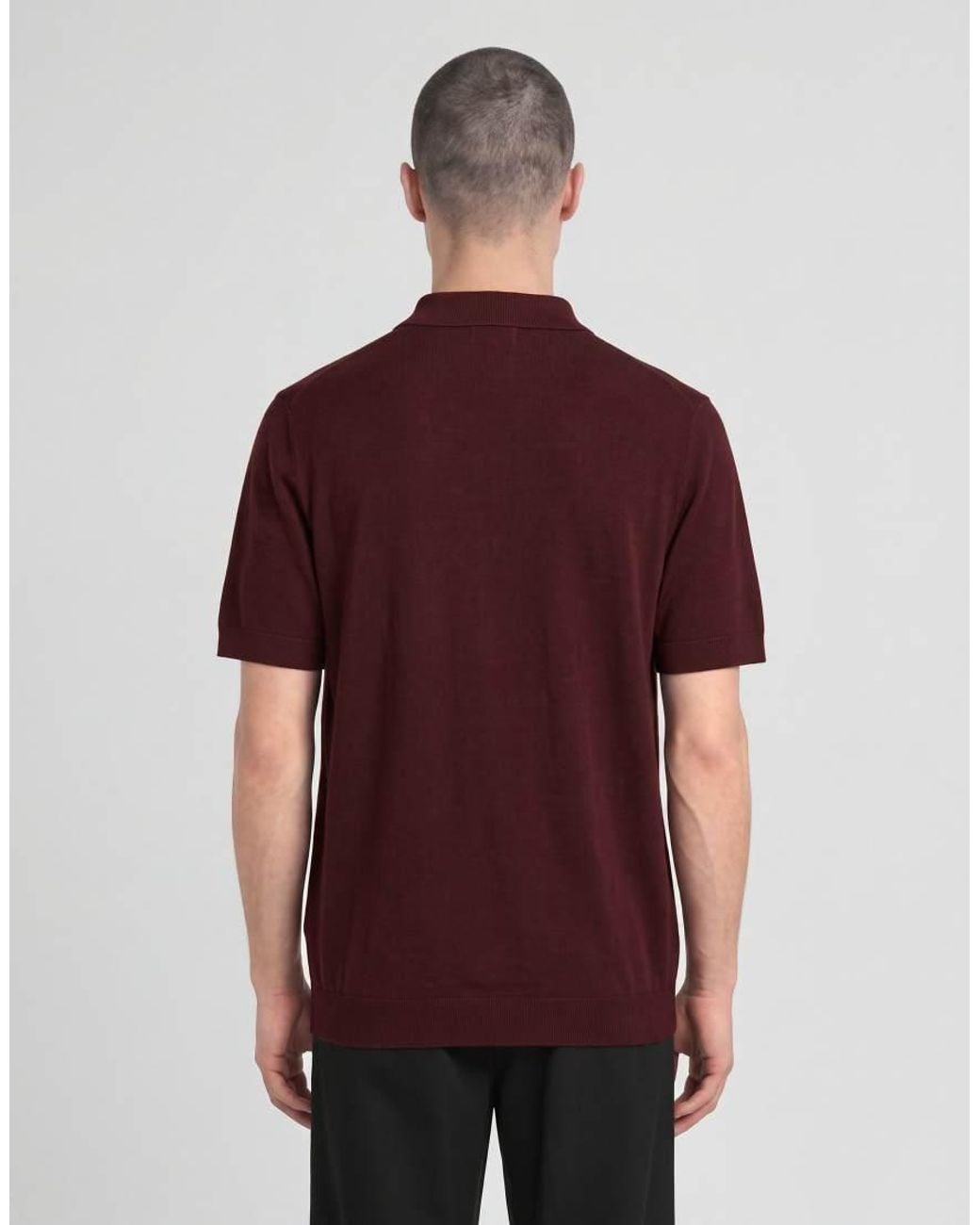 Lyle & Scott Red Mid Knits Knitted Polo Shirt for men
