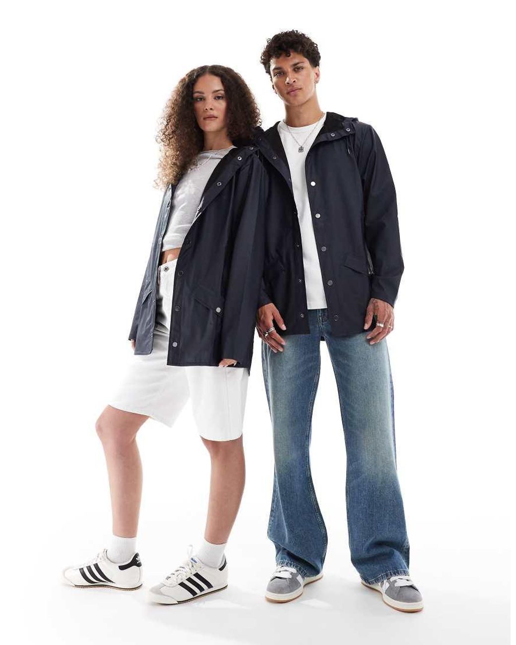 Rains Blue 12010 Unisex Waterproof Short Jacket
