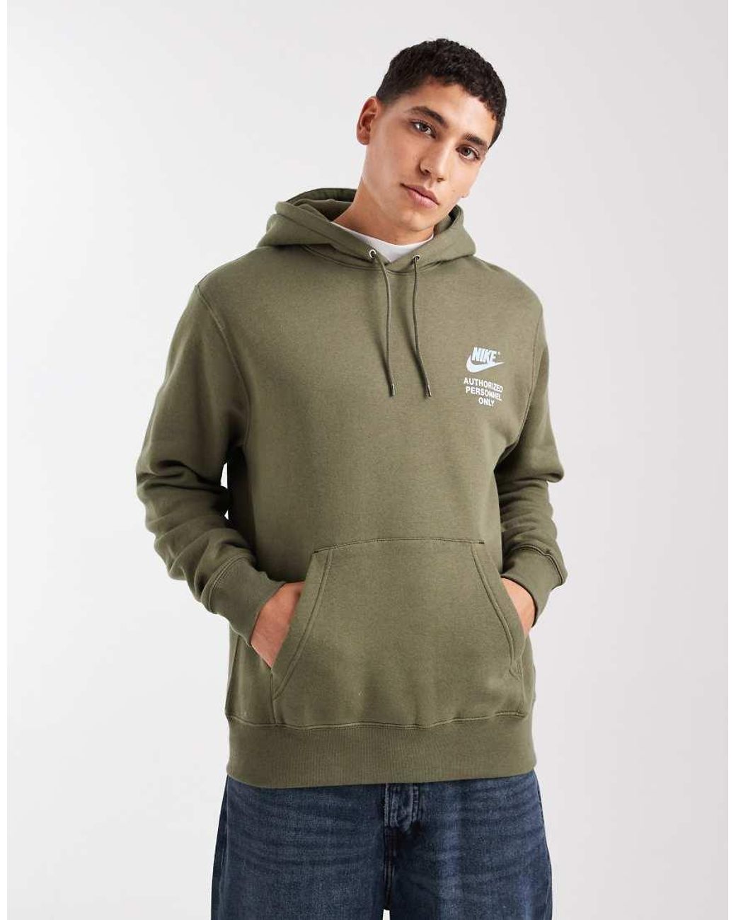 Nike Green Swoosh Graphic Back Print Hoodie for men