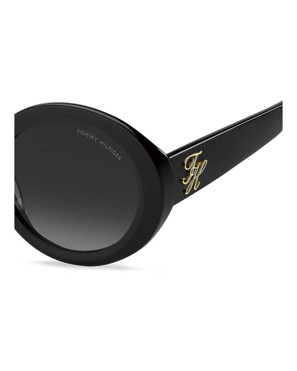 Tommy Hilfiger Sunglasses Black Tommysungl Bold Round Sunglasses With Shaded Gradient Lenses