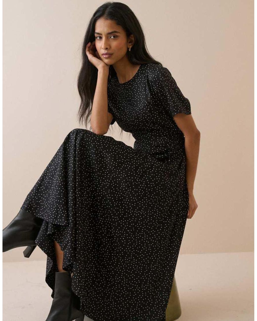 Nobody's Child Natural Polka Dot Gaia Maxi Dress