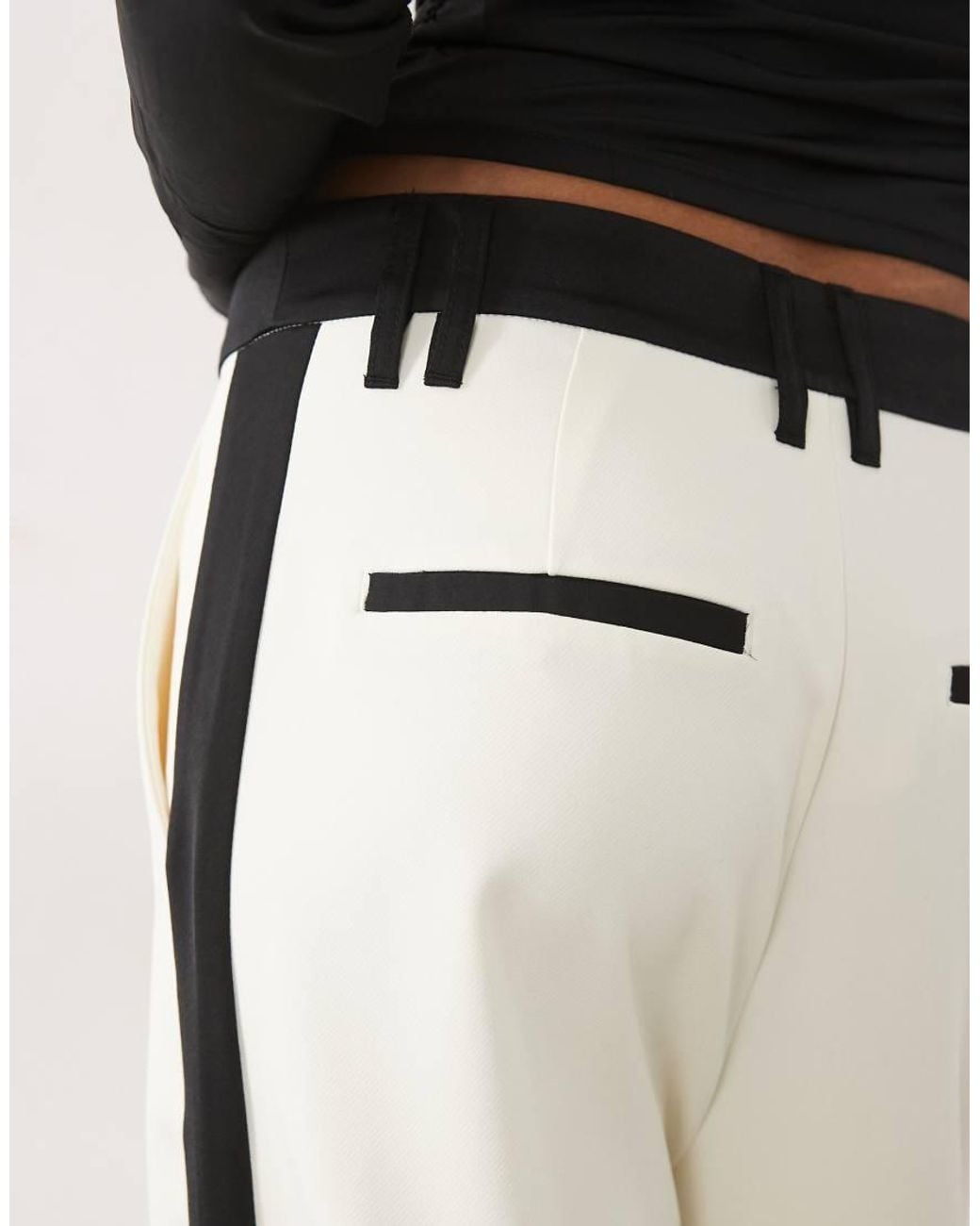 ASOS White Tall Tailored Snatch Tux Flare Trousers
