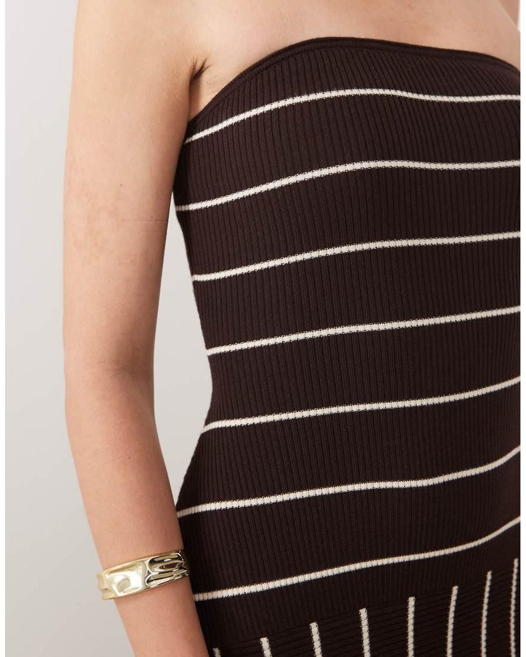 Pretty Lavish Multicolor Knit Bandeau Midi Dress