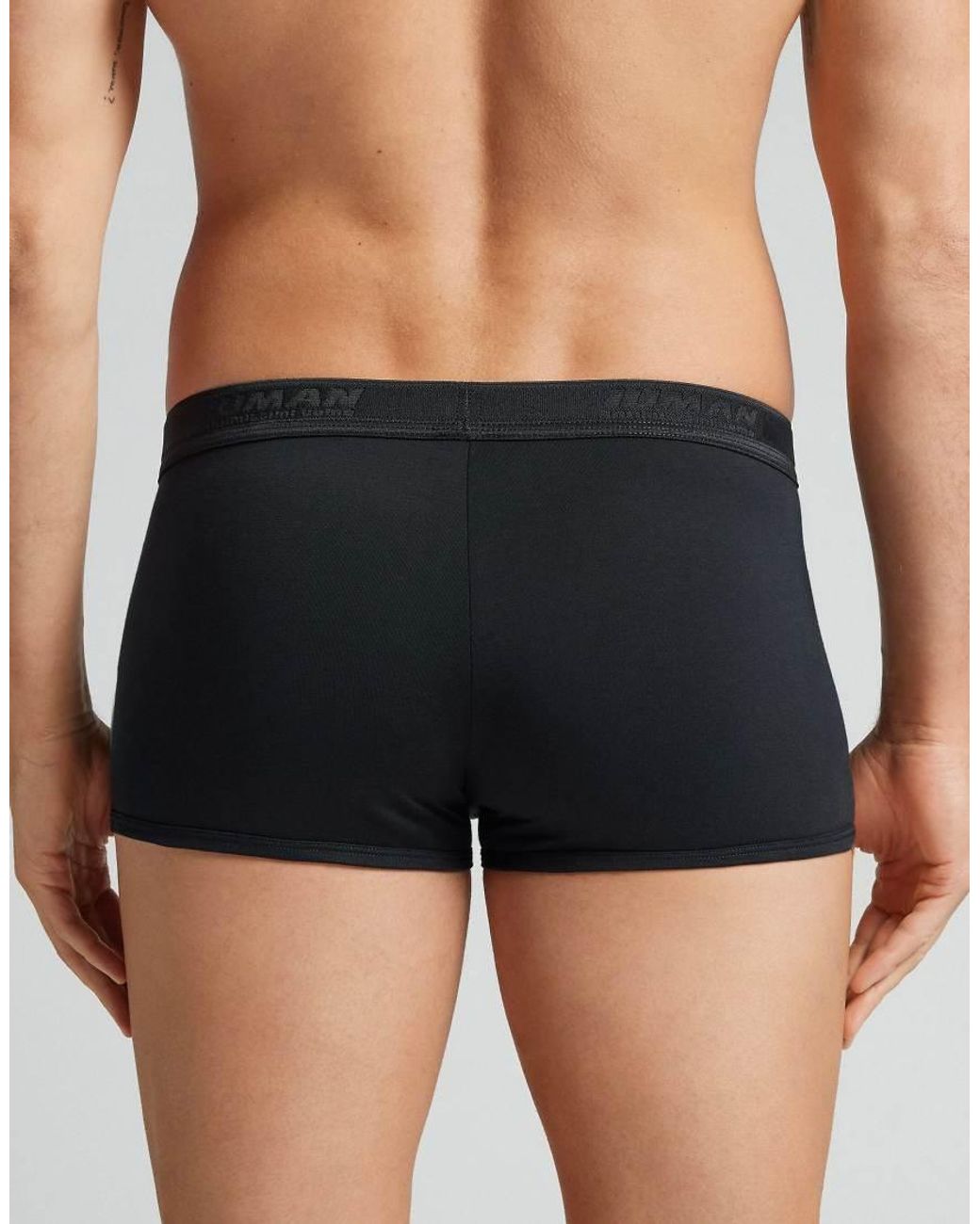 Intimissimi Black Superior Cotton Boxers With Logo for men