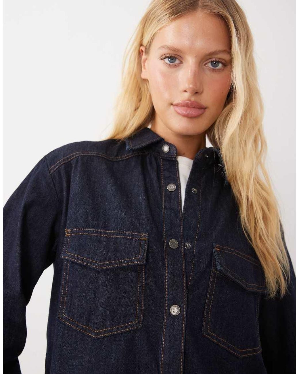 Mango Blue Classic Denim Shirt