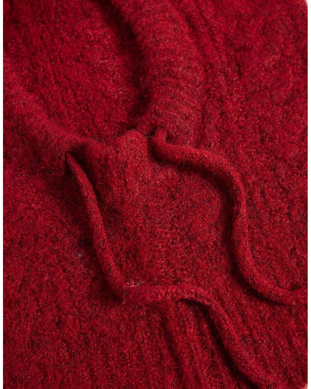 Object Red Cable Knit Balaclava