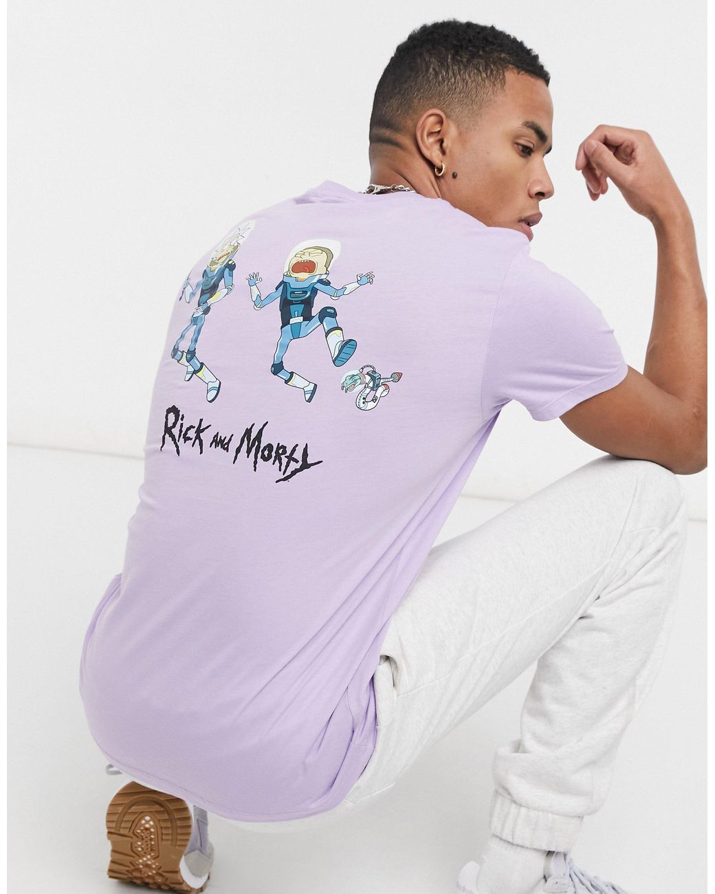 Bershka Rick And Morty Back Print T-shirt in Purple for Men | Lyst