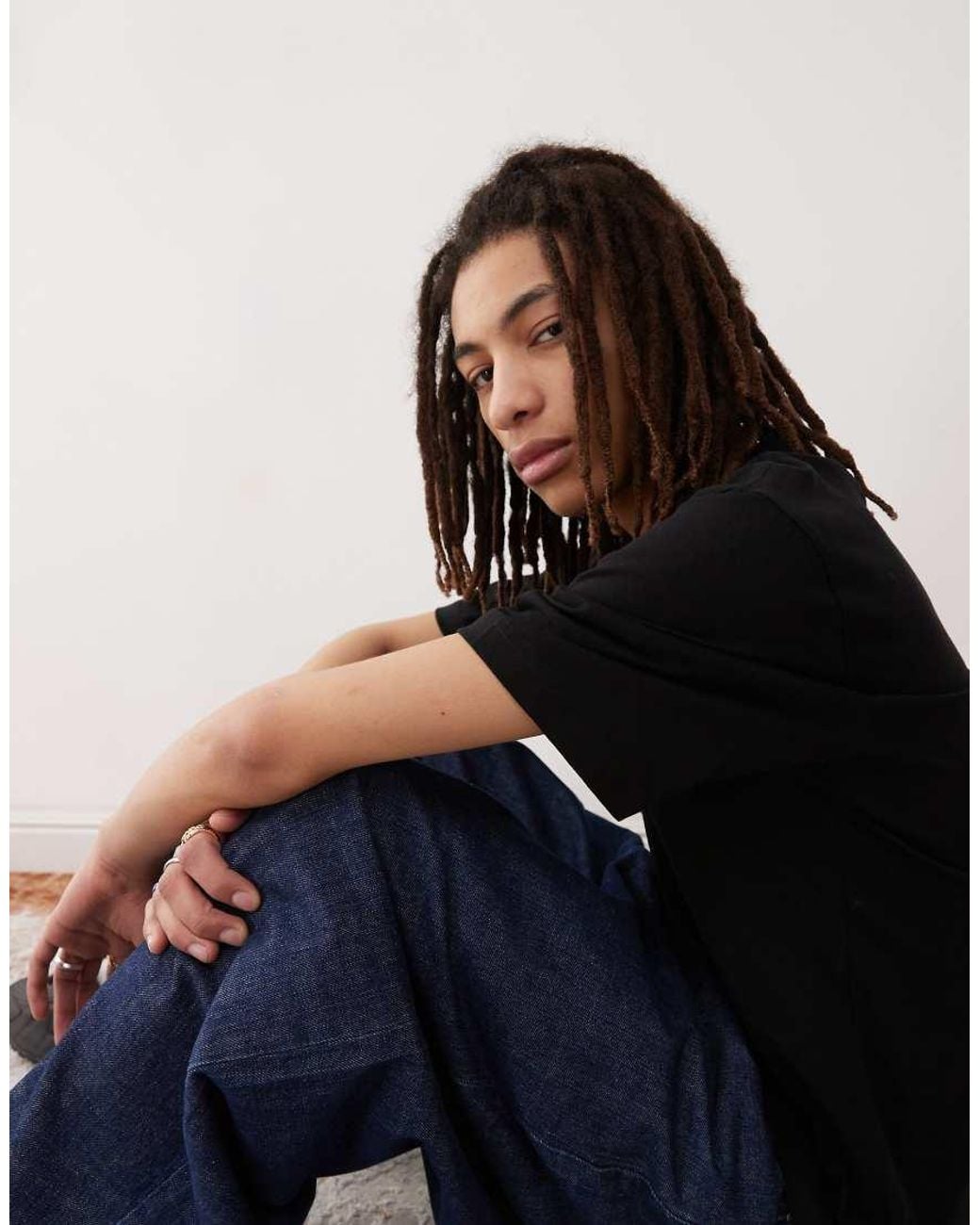 Weekday Blue Relaxed Fit Heavyweight Jersey T-Shirt for men