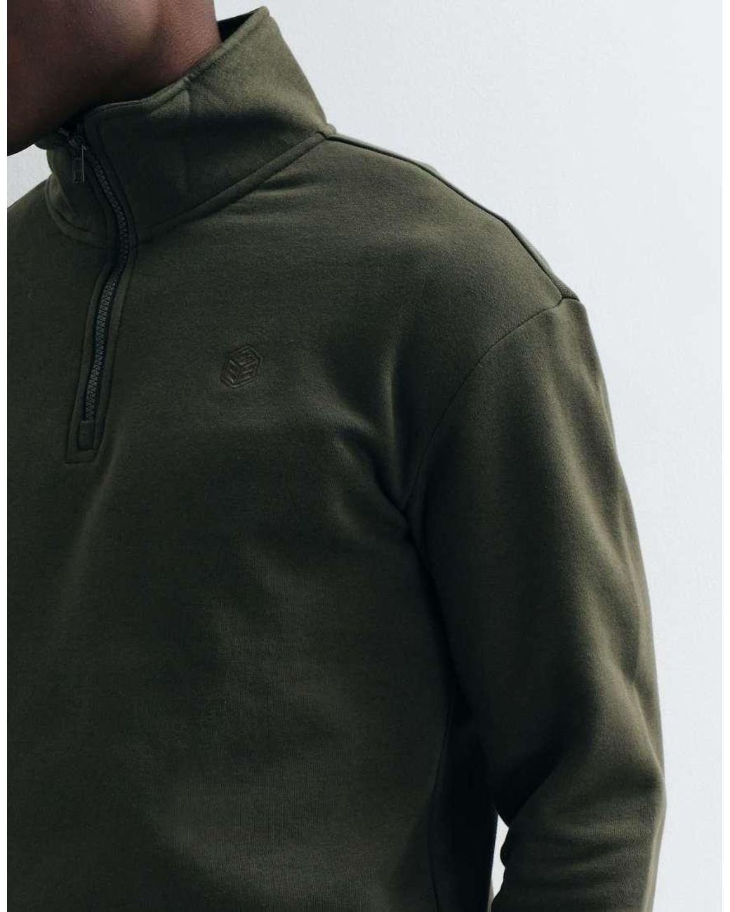 Blend Green Quarter Zip Sweatshirt for men