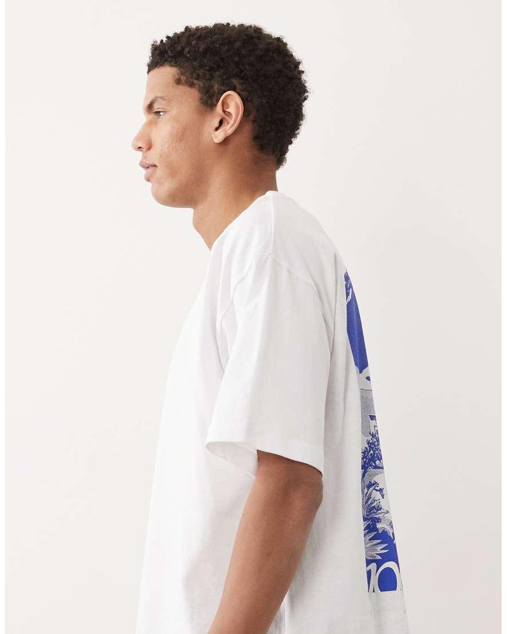 ASOS Blue Oversized T-shirt With Mountain Graphic for men