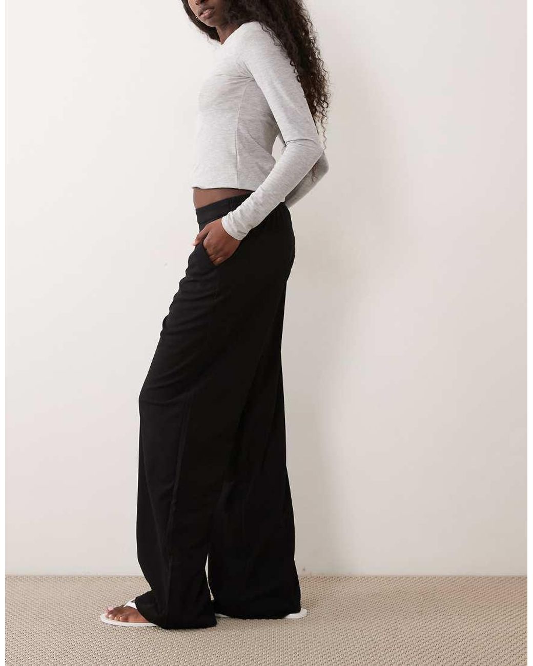 JJ Rebel Natural High Waisted Relaxed Fit Trousers