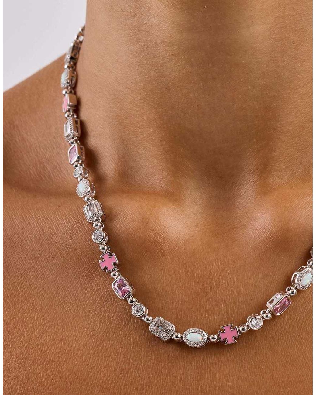 CERNUCCI Natural Clear Multi Gemstone Chain