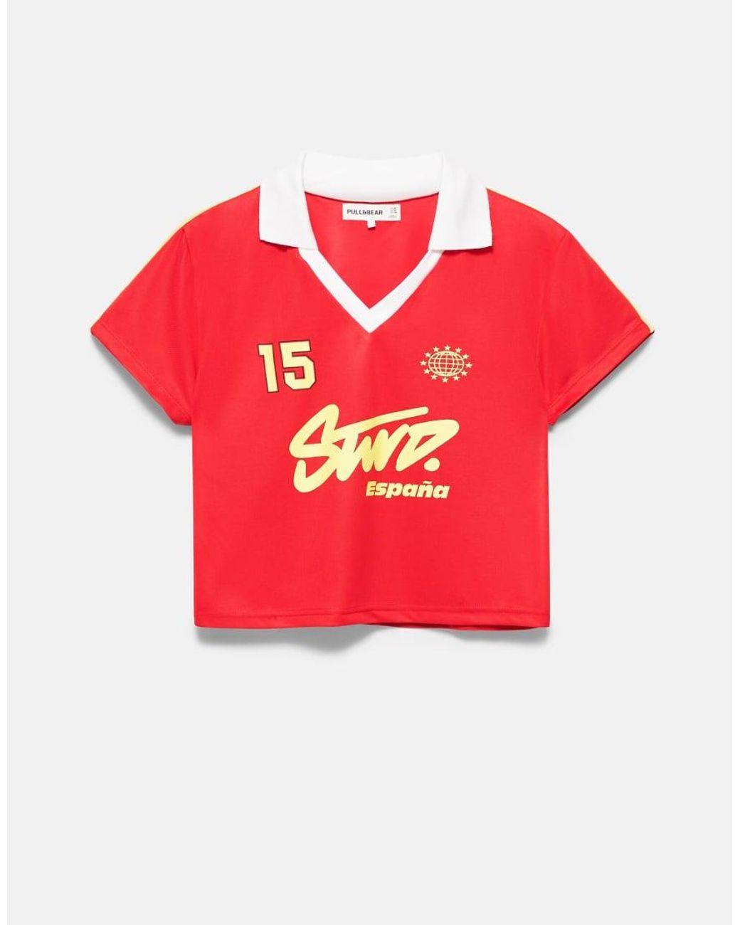 Pull&Bear Red Stwd Spain Football Polo Shirt