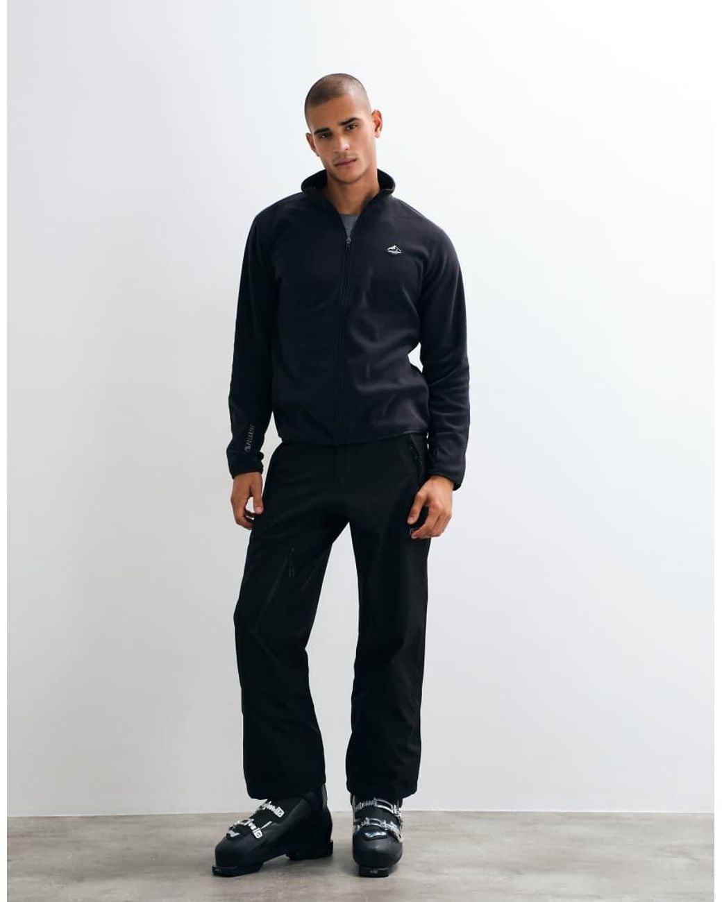 Jack & Jones Blue Ski High Neck Zip Through Fleece Jacket for men