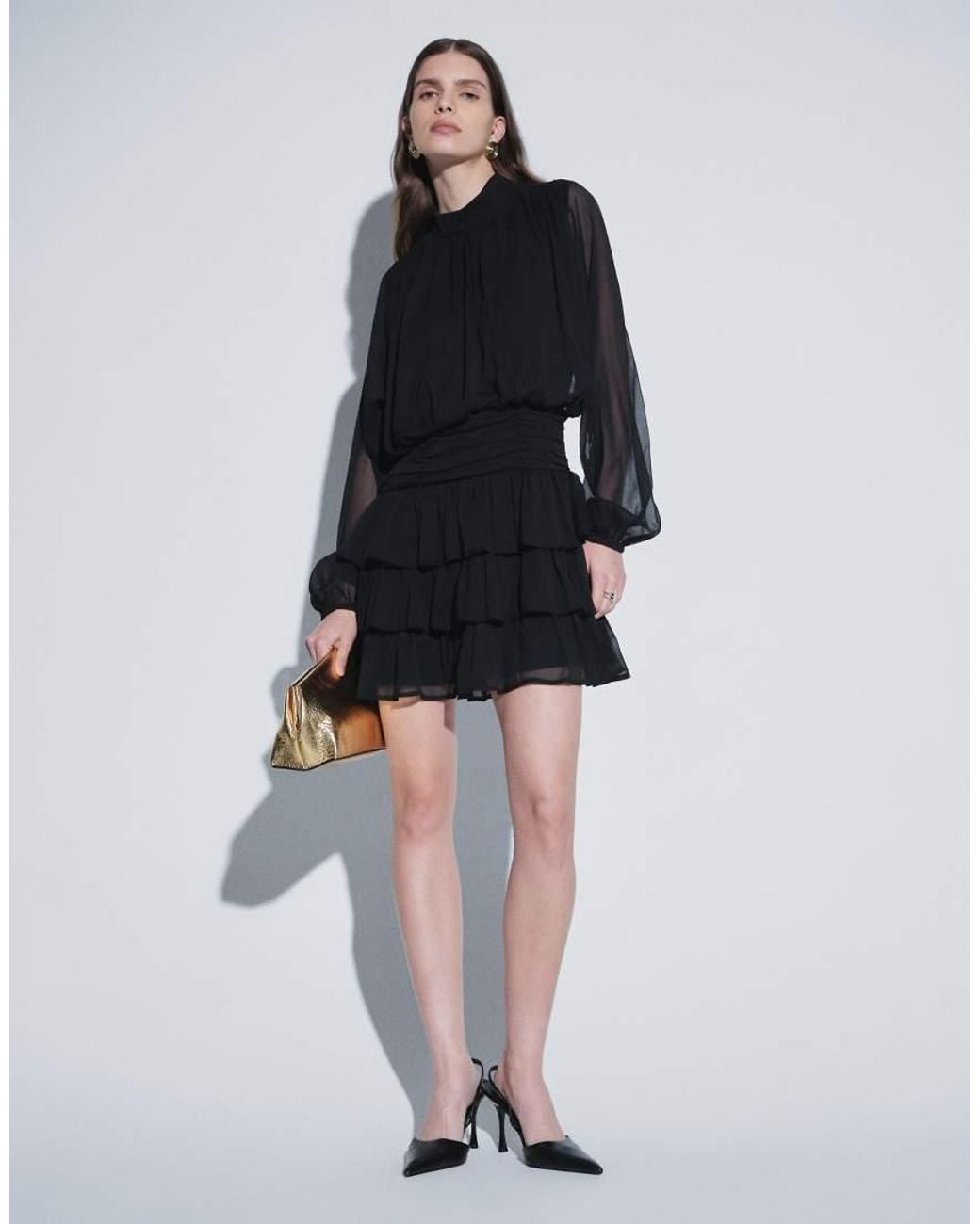 Vero Moda Blue Long Sleeve Layered Mini Dress