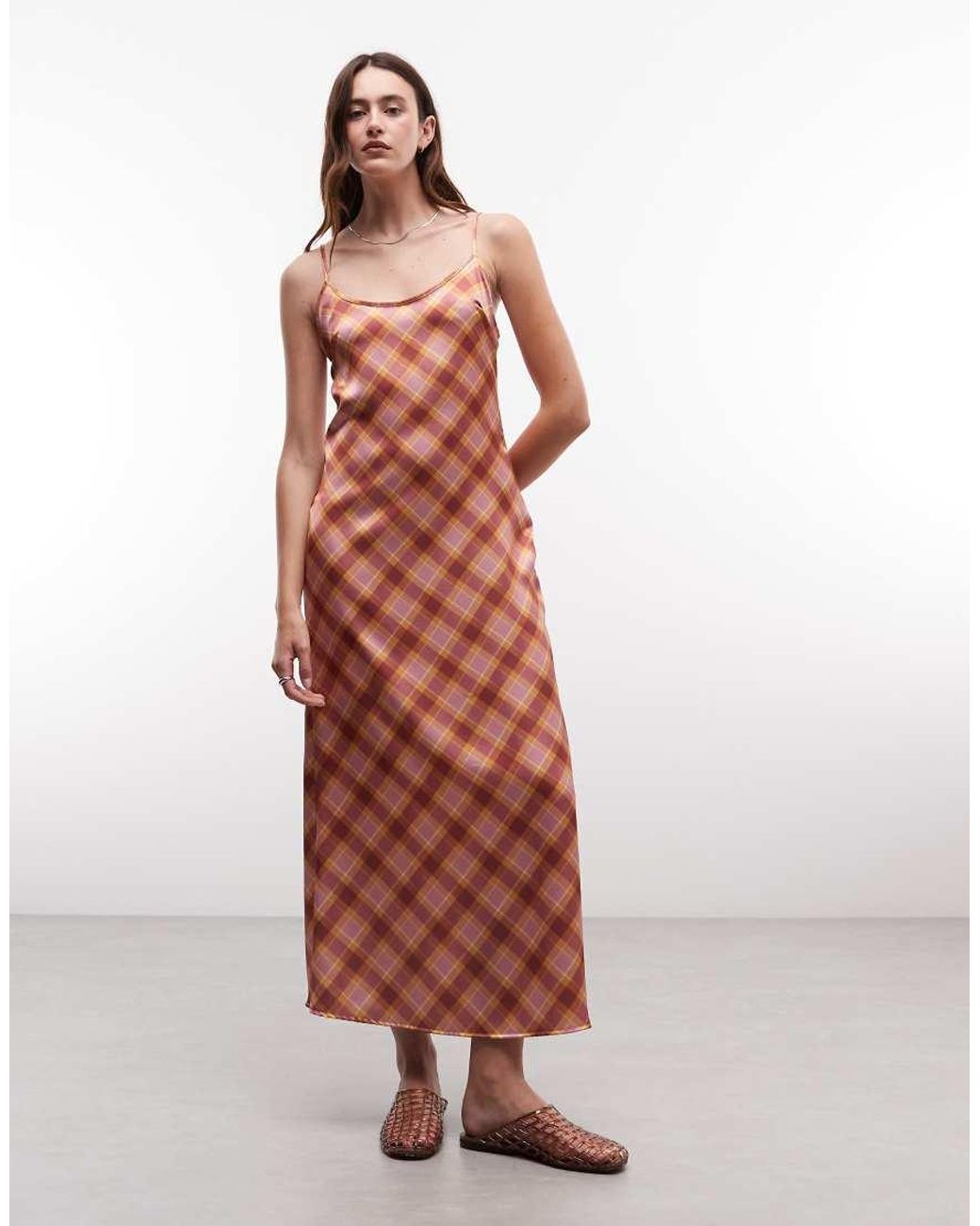 Reclaimed Vintage Pink Satin Slip Dress