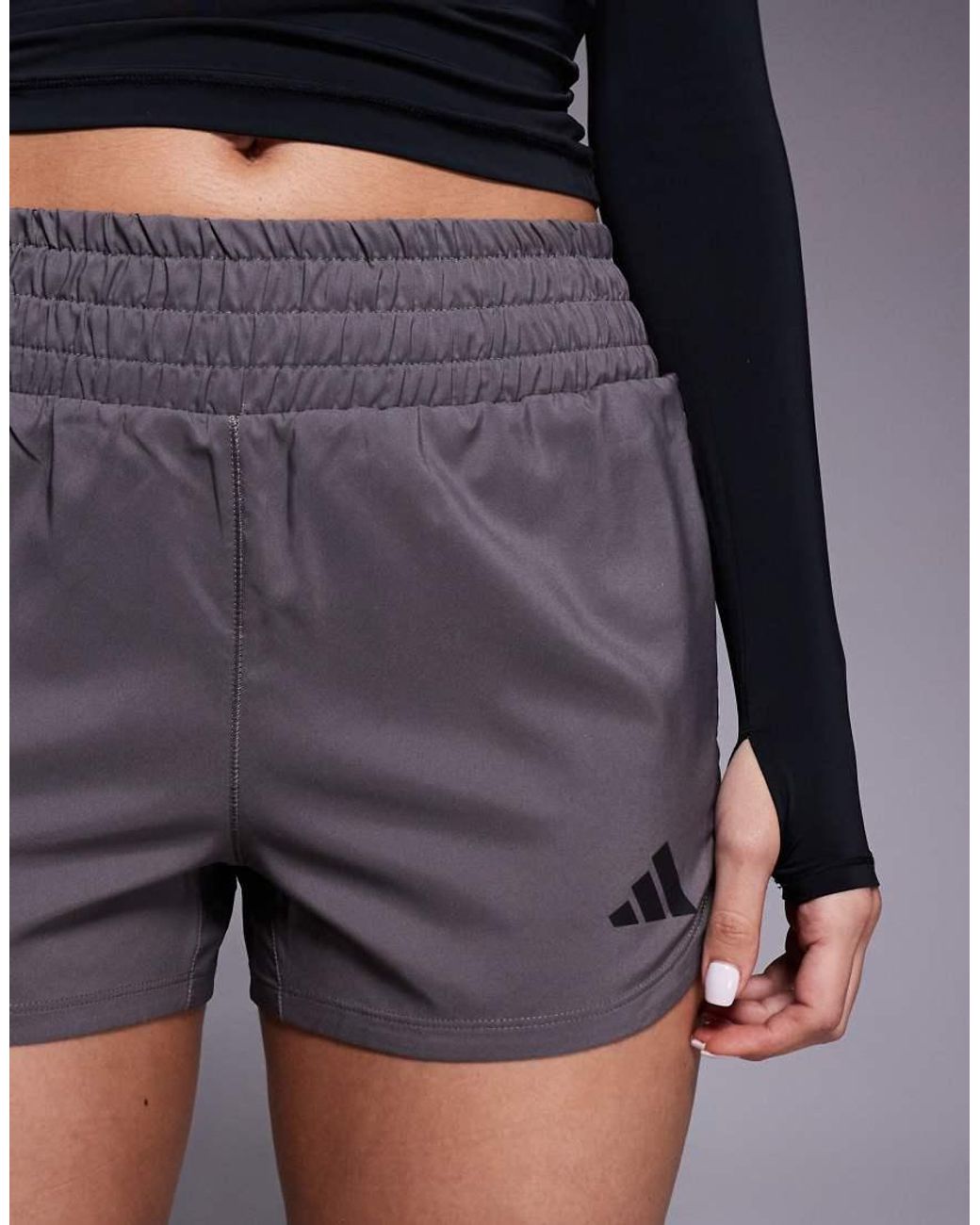 Adidas Originals Black Adidas Training Pacer High Waisted Shorts