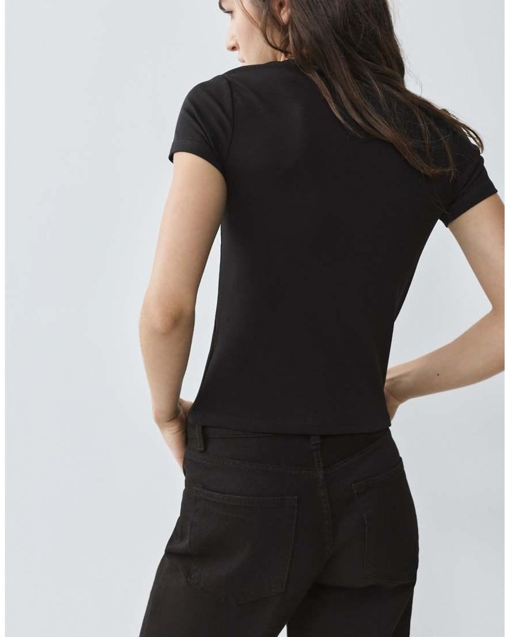 Pull&Bear Black Fitted Short Sleeve T-Shirt