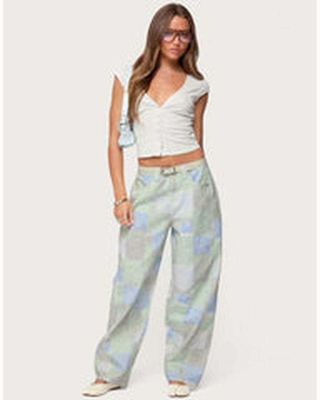 Edikted White Alza Button Up Top